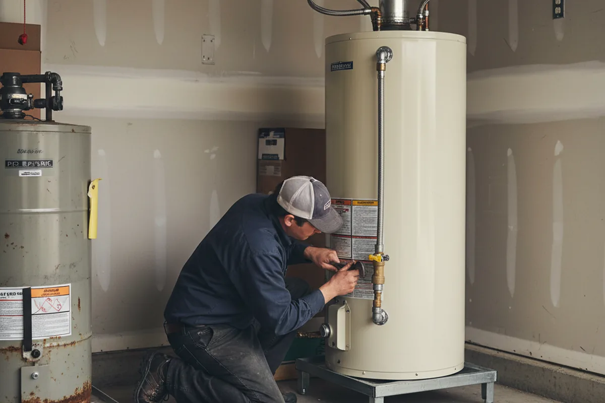 Water heater and shutoff valve replacement in Vinson